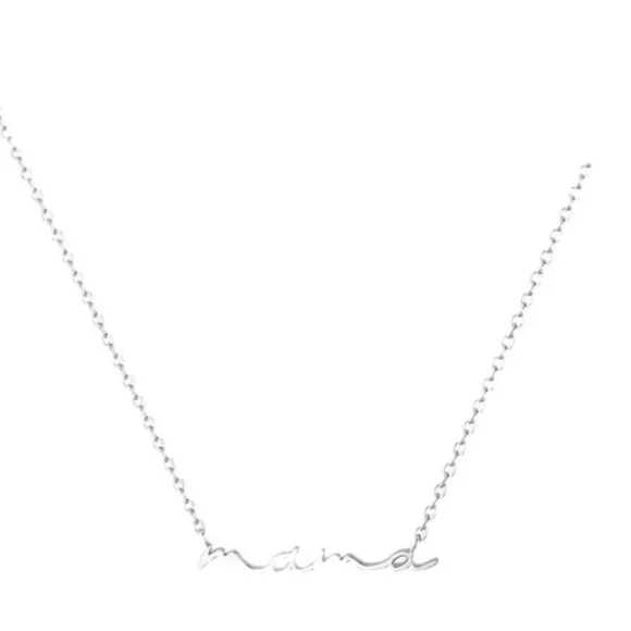 Silver “Mama” Script Necklace – Minimalist Gift for Mom - Picture 2 of 6